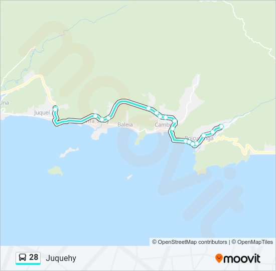 Mapa da linha 28 de ônibus