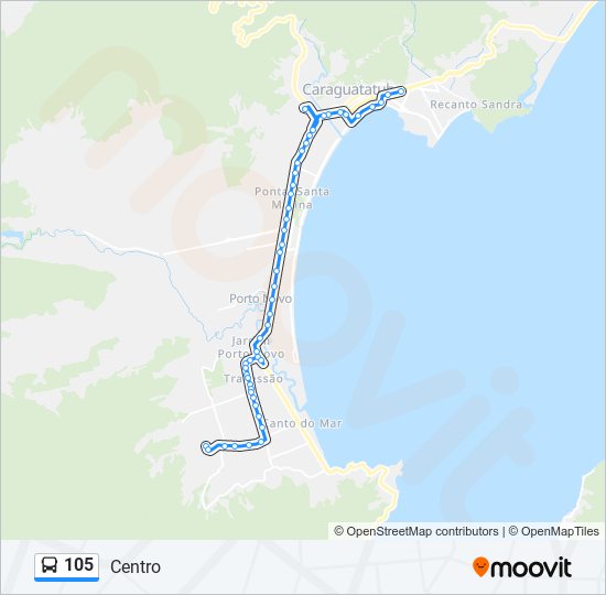 Mapa de 105 de autobús