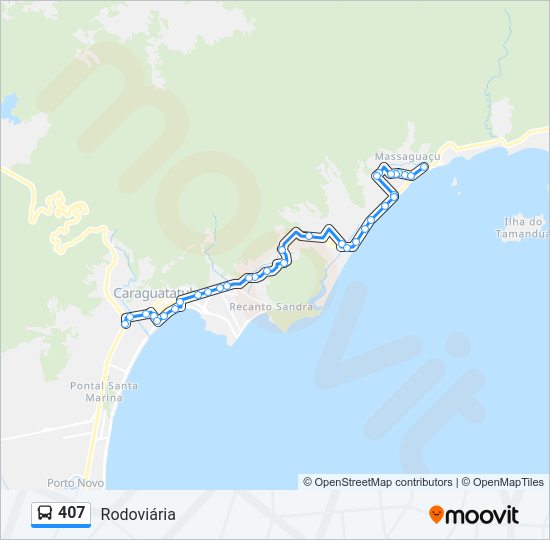 Mapa da linha 407 de ônibus