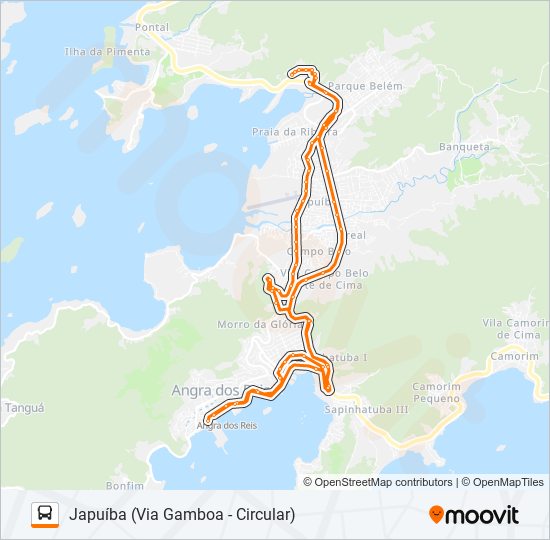 Mapa da linha 220 de ônibus