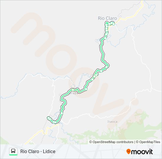 Mapa da linha 01 de ônibus