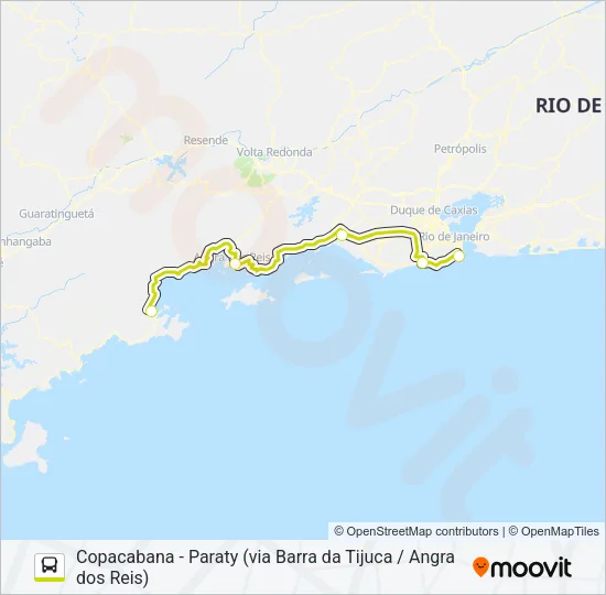 COPACABANA - PARATY Bus Line Map