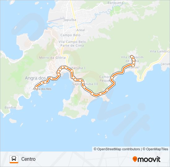 Mapa da linha 103 de ônibus