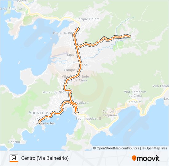 Mapa da linha 206 de ônibus