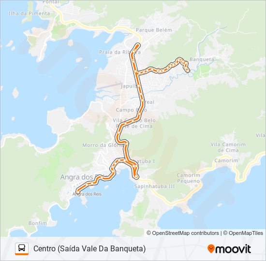 Mapa da linha 206 de ônibus