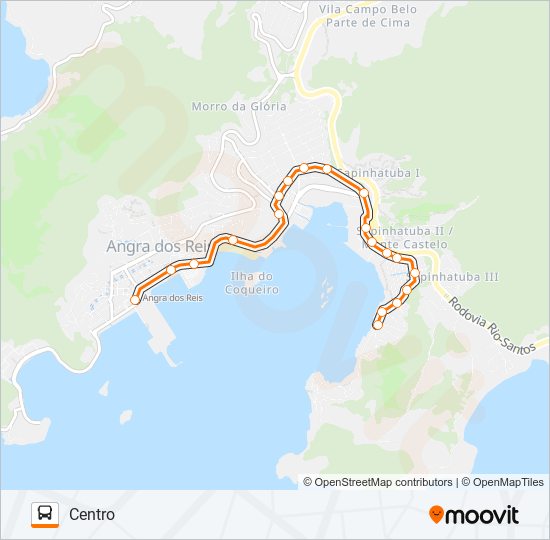 Mapa da linha C03 de ônibus