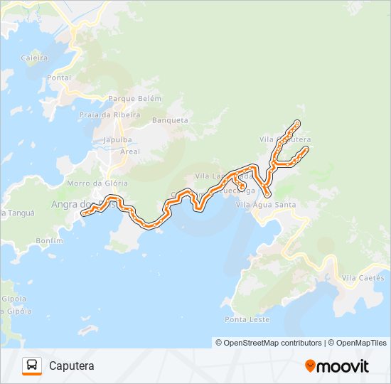 Mapa da linha 102 de ônibus