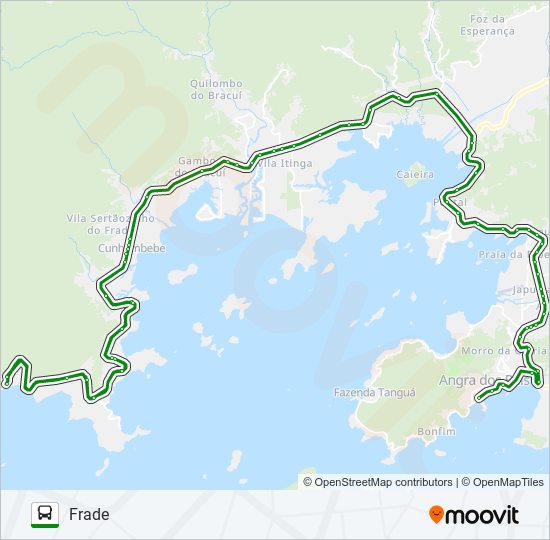 Mapa da linha T21 de ônibus