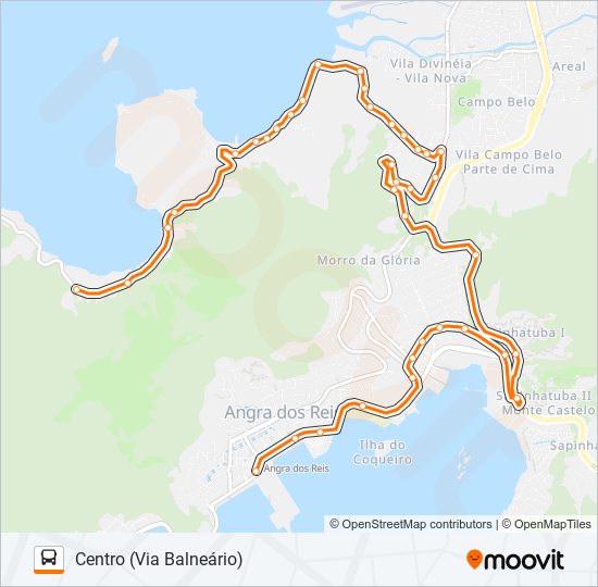 Mapa da linha C05 de ônibus