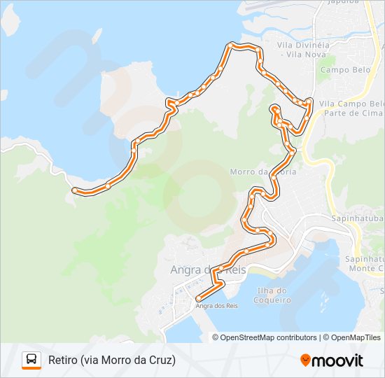 Mapa da linha C05 de ônibus