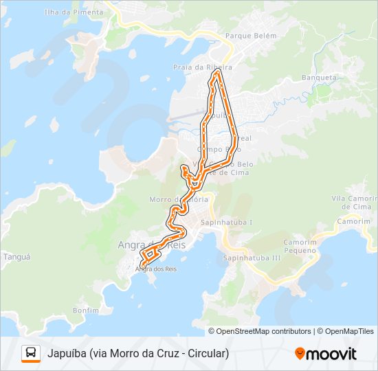 Mapa da linha 207 de ônibus