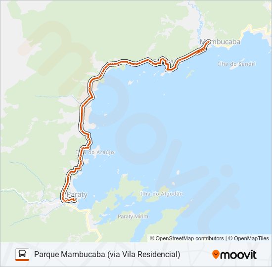 Mapa da linha L406 de ônibus