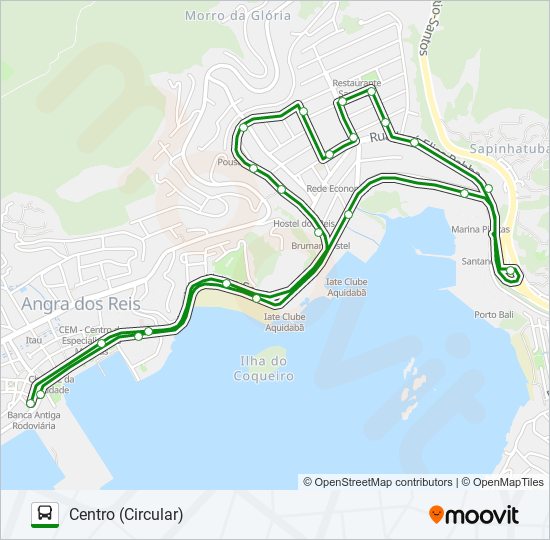 Mapa da linha C01 de ônibus