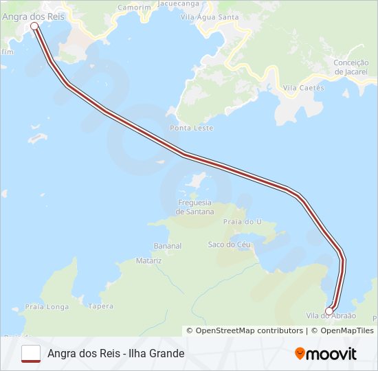 Mapa da linha ANGRA DOS REIS - ILHA GRANDE de barca