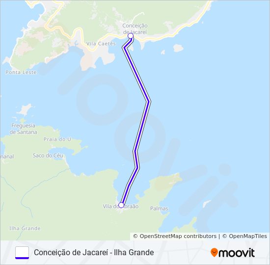 CONCEIÇÃO DE JACAREÍ - ILHA GRANDE ferry Line Map
