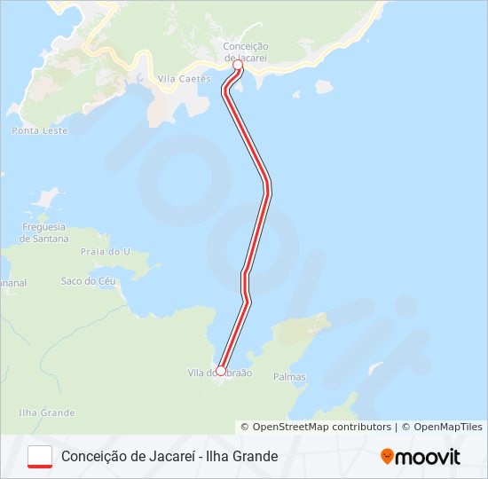 CONCEIÇÃO DE JACAREÍ - ILHA GRANDE ferry Line Map