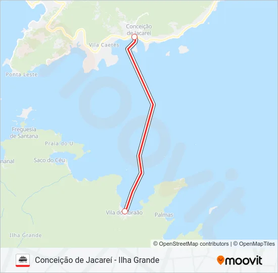 CONCEIÇÃO DE JACAREÍ - ILHA GRANDE Ferry Line Map