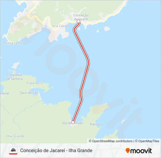 CONCEIÇÃO DE JACAREÍ - ILHA GRANDE Ferry Line Map