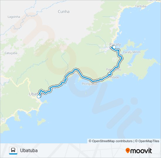 PARATY - UBATUBA Bus Line Map