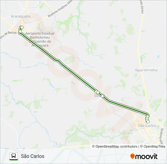 SÃO CARLOS - ARARAQUARA Bus Line Map