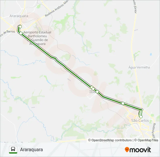 SÃO CARLOS - ARARAQUARA Bus Line Map