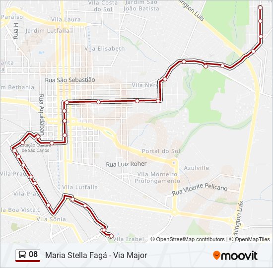 Mapa de 08 de autobús