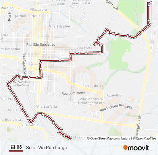 Mapa de 08 de autobús