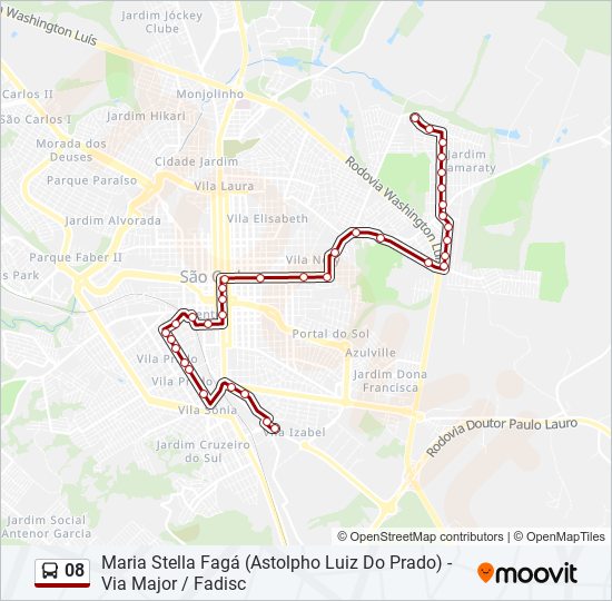 Mapa de 08 de autobús