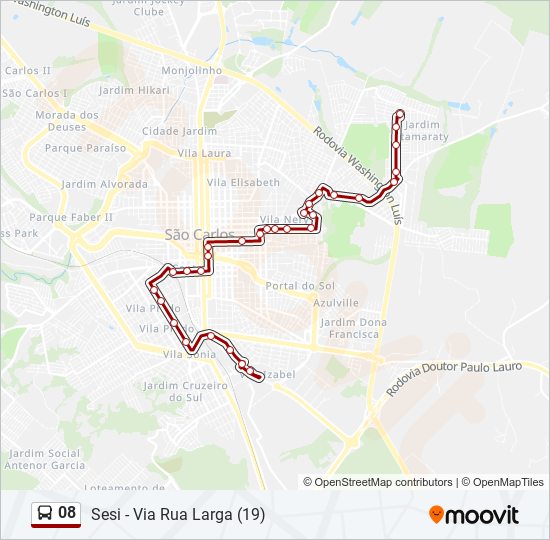 Mapa de 08 de autobús