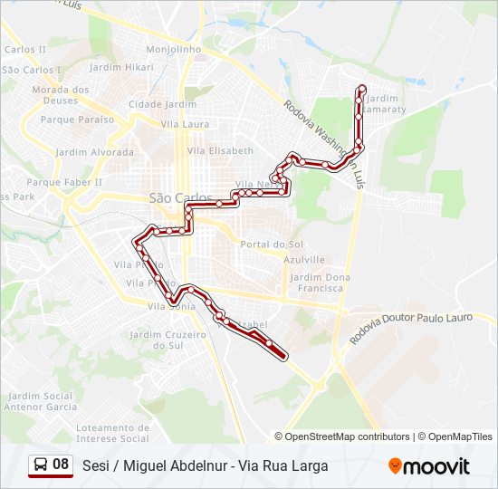 08 bus Line Map