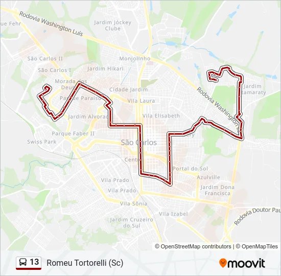 13 Bus Line Map