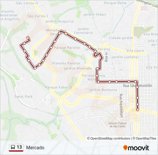13 Bus Line Map