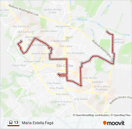 13 Bus Line Map