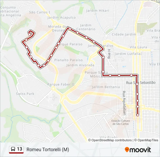 13 Bus Line Map