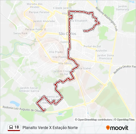 18 Bus Line Map