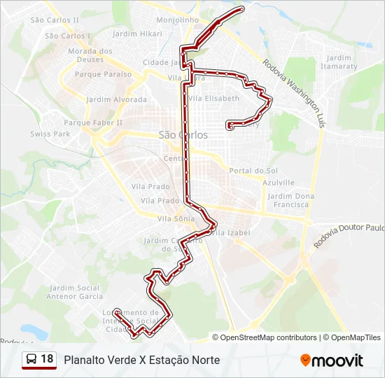 18 Bus Line Map