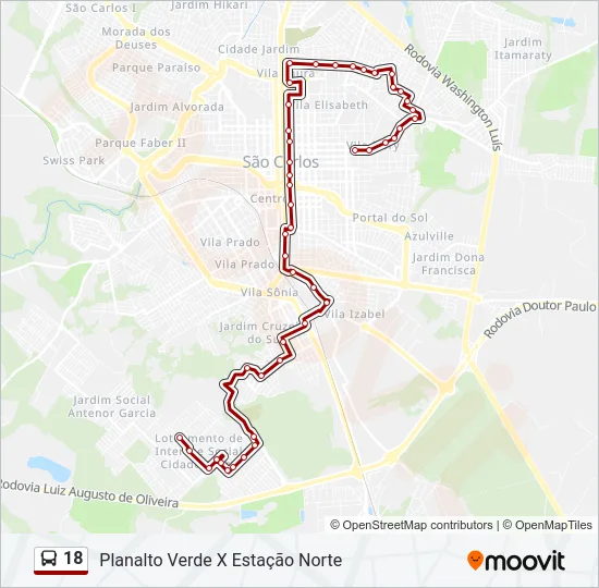 18 Bus Line Map