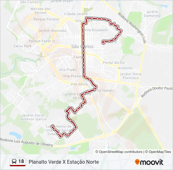 18 Bus Line Map