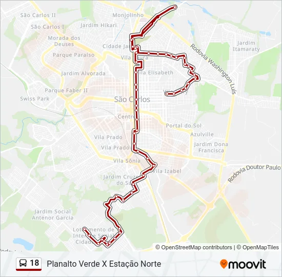 18 Bus Line Map
