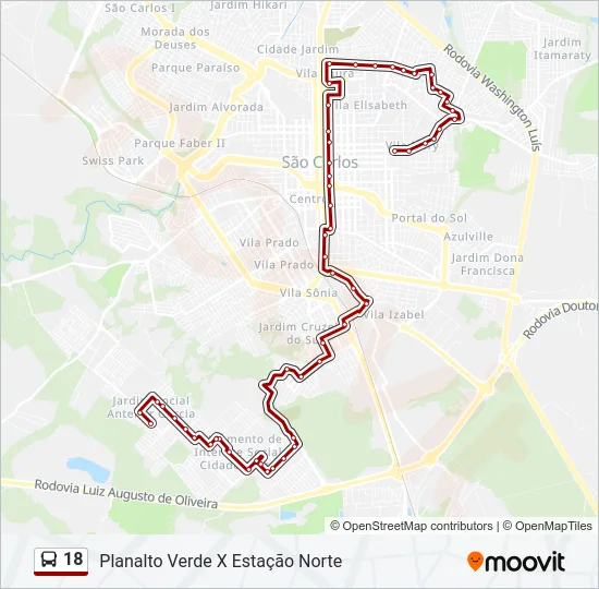 18 Bus Line Map