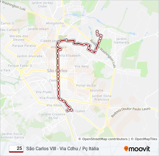 Como chegar até São Carlos Clube de Ônibus?