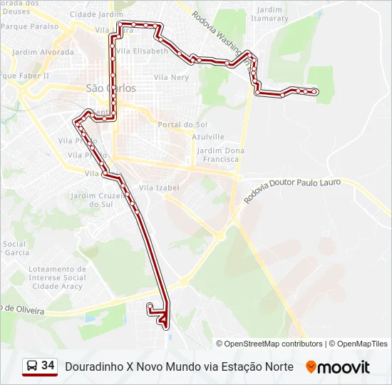 34 Bus Line Map