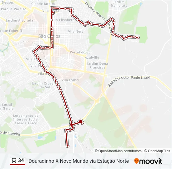 34 Bus Line Map