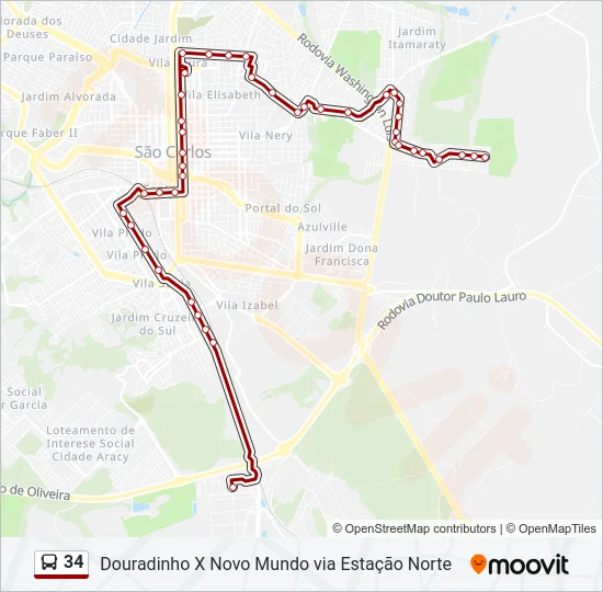 34 Bus Line Map