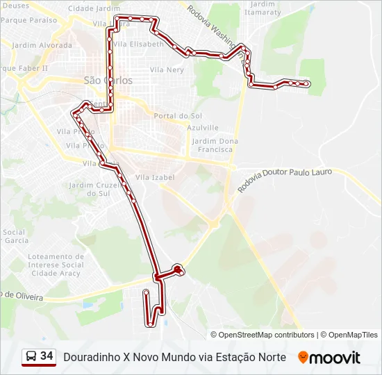 34 Bus Line Map