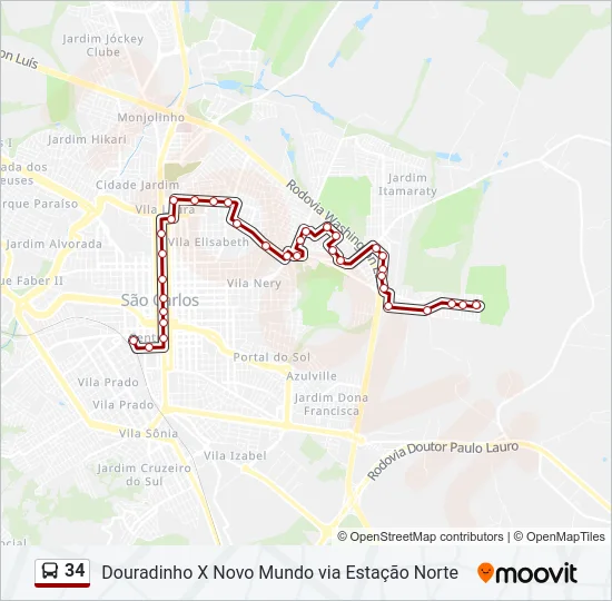 34 Bus Line Map
