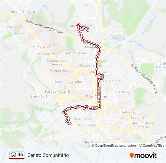 35 bus Line Map