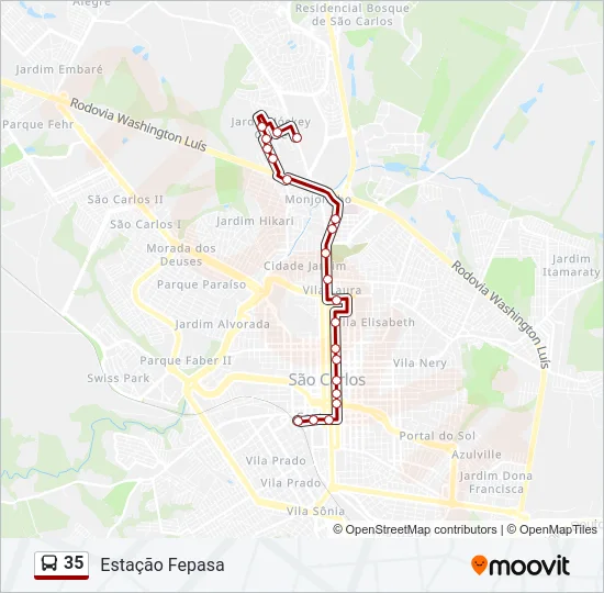 35 Bus Line Map