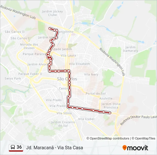 36 Bus Line Map