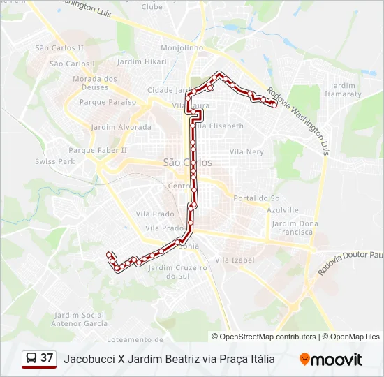 37 Bus Line Map